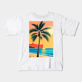 Hanaa Palm and Beach Kids T-Shirt